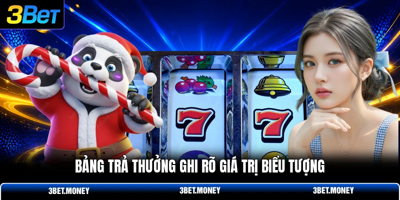 Bảng trả thưởng ghi rõ giá trị biểu tượng