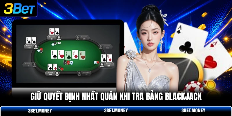 Giữ quyết định nhất quán khi tra bảng blackjack