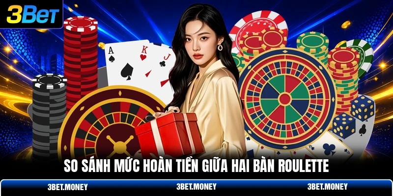 So sánh mức hoàn tiền giữa hai bàn roulette
